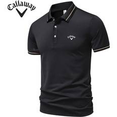 Callaway 2025 Summer New Sport Casual Golf Embroidered Lapel T-shirt - Black