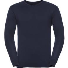 Sweatshirts - V-Neck Jumpers Russell Athletic Collection Mens Knitted V Neck Sweatshirt - French Navy