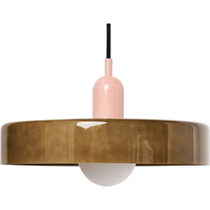 Beliani Glass Round Globe Shade Light Modern Olive Green Pendant Lamp