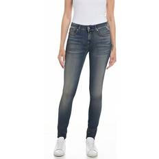 Replay Dam Skinny Fit Jeans New Luz Hyperflex - Medium Blå