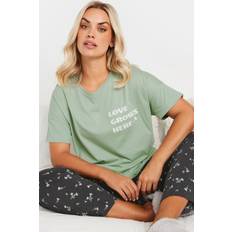 Pyjamas Yours Ensemble De Pyjama Vert Wide Leg Love Grows Here - Green