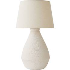 ValueLights Helena Natural Taper Shade Cream Speckled Ceramic 59 x 33 x 33 cm Table Lamp
