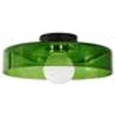 Beliani Glass Lamp Mount Round Shade Green Luguse Ceiling Flush Light