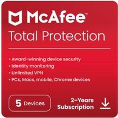 Firewalls McAfee Total Protection 2 Years Auto-Renewal for 5 Devices Download