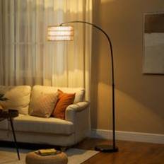 Dimmable Floor Lamps Homcom for Living Room with Foot Switch Black Floor Lamp