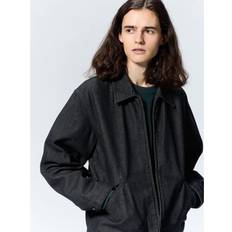 Uniqlo Gu By Denim Zip Up Jacket - Dark Gray