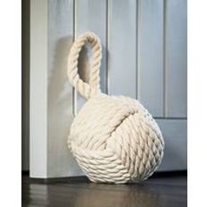 Door Stops Dibor Traditional Cream Cotton Rope Ball Knot Door Stopper Decorative Door Stop One Size