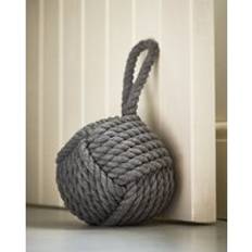 Door Stops Dibor Traditional Grey Cotton Rope Ball Knot Door Stopper Decorative Door Stop One Size