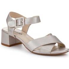Pavers Elegant Block-Heeled Sandals - Silver