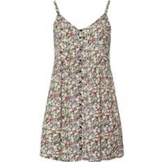 Florals Tank Tops Yours Floral Button Cami Vest Top - Black