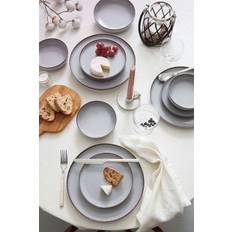 Hermia Tafelservice 24-teilig Grau 27 x 27 cm Service