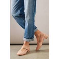 Low Heel Heels & Pumps Good For The Sole Vianne Patent Mary Jane Round Toe Low Heel Pumps - Beige