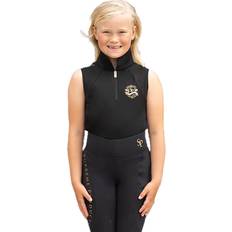 Sportswear Garment Tank Tops Children's Clothing Supreme Products Girls Show Rider Sleeveless Top - Black/Gold