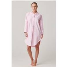 Stripes Nightgowns British Boxers Stripe Brushed Cotton Nightshirt - Light Pink