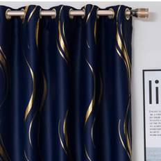 2 Panels Set Luxury Striped Blackout Curtains 2 x 66 x 84 Inch