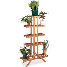 Supporti per Piante da Interno Relaxdays Fioriera a Scala 5 Ripiani Legno 142.5 x 83 x 28.5 cm