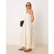 Smock Tiered Midi Dress - Cream
