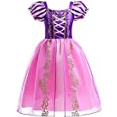 Lito Lito Angels Prinsessa Rapunzel Kostym Fancy Fest Klä Upp för Barn Flickor Ålder 4 År Purpur