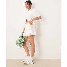 Polo Ralph Lauren White Shorts Polo Ralph Lauren Wimbledon Capsule Jacquard Logo Terry Shorts Co-Ord - White
