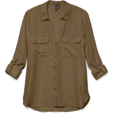 Vero Moda Oxfordskjortor Vero Moda Brun Skjorta - Grön/A