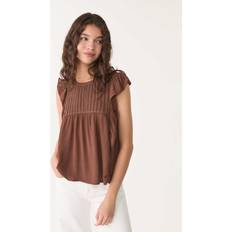Pleats Tops Stradivarius Ruffled Blouse - Brown