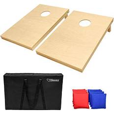 Wooden Toys Cornhole GoSports Kids Tailgate Size Solid Wood Premium Cornhole Set 12 x 24 x 36.0 D in Brown