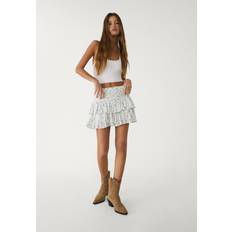Blomstrede - Korte nederdele Stradivarius Blåt Mini Skort Med Flæser