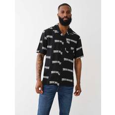 True Religion Shirts True Religion Typography Printed Casual Shirt - Black