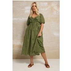 Green - Midi Dresses Yours Broderie Anglaise Midi Dress - Khaki Green