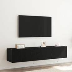 Black Wall Cabinets Berkfield Home TV Cabinets with LED Lights 2 pcs Black Oak 80 x 35 x 31 cm Wall Cabinet