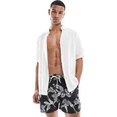 Blommiga - Herr Badkläder Jack & Jones Men's Maui Vintage Swim Shorts Black Floral
