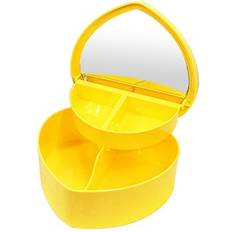 Yellow Jewellery Storage Sodial Heart Shape Jewelry Boxes - Plastic Yellow
