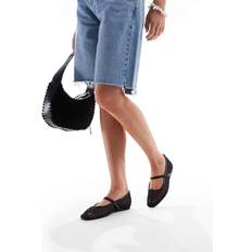Black Ballerinas Glamorous Ballerina Flats In Mesh - Black Polkadot