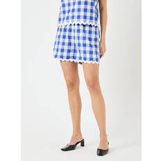 Checkered - Women Shorts Yas High Waisted Gingham Shorts Co-Ord - Blue/White