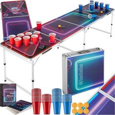 Drinking Games tectake Beer Pong Table LED Drinks Cup Set