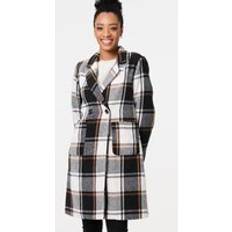 Checkered Coats Izabel London Checked Double Breasted Trench Coat - Blue