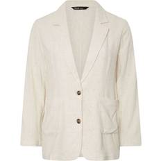 Dam - V-ringning Kavajer Yours Relaxed Linen Blazer - Natural Brown