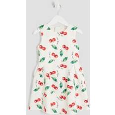 Zipper Dresses Children's Clothing River Island Mini Girls Ecru Cherry Bow Back Dress - Beige