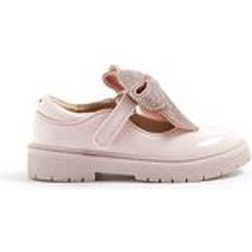 Pink Ballerinas Children's Shoes River Island Mini Girls Bow Mary Jane Shoes - Pink Diamante