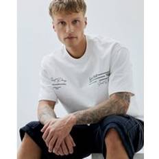 Men T-shirts River Island Mens Oversized Fit Le Desir T-Shirt - White