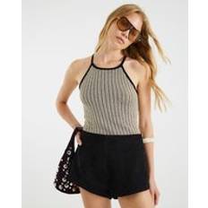 River Island Womens Gold Metallic Knit Vest Top - Gold