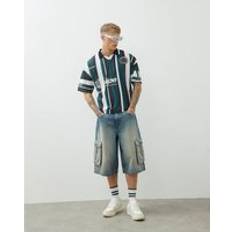 Polo Shirts on sale River Island Mens Football Polo Shirt - Green Stripe