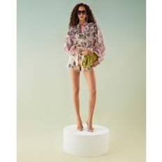 Blouses River Island 3D Floral Trimmed Sleeve Blouse - Pink