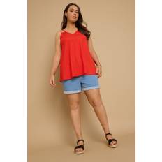 Orange Tank Tops Yours Textured Double Strap Cami Top - Orange