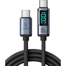 Usb c kabel display SiGN USB-C Till USB-C Kabel 100W 1.2m