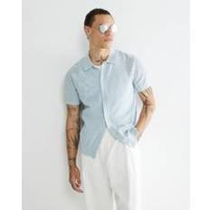 Florals Shirts River Island Mens Blue Slim Fit Short Sleeve Floral Shirt