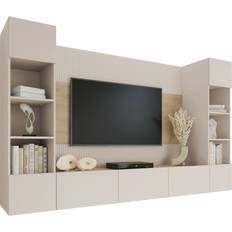 Beige Väggskåp Mirjan24 Wohnwand Deromi I Set 4er-Set Wandschrank