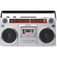 Audio Systems Riptunes Radio Cassette Stereo Boombox With Bluetooth Audio Silver