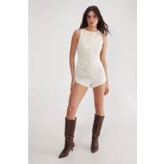 Womens Essentials Tailored Playsuit - White