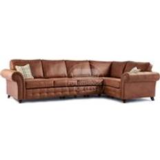 Furnishings For Less UK Oakland Tan Chesterfield 5 Seater L Shape Large Corner One Size Sofa
